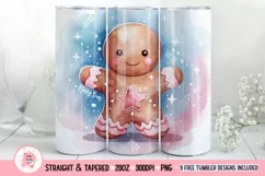 Christmas Gingerbread Tumbler Wrap, 20 oz tumbler wrap, Christmas Gingerbread Tumbler Wrap