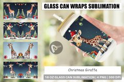 Glass Can Wraps Cartoon Christmas Giraffe Product Image 1