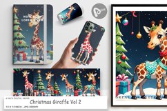 Digital Paper Cartoon Christmas Giraffe Product Image 1