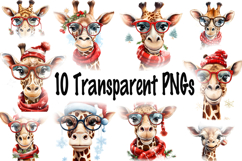 Teacher Christmas Giraffes Clipart |10 Funny Holiday PNGs Product Image 10