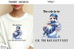 Cartoon Christmas Girl|Funny Christmas Quotes T Shirt Product Image 1