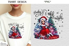 Cartoon Christmas Girl|Funny Christmas Quotes T Shirt Product Image 1