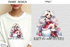 Cartoon Christmas Girl|Funny Christmas Quotes T Shirt Product Image 1