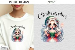 Cartoon Christmas Girl|Funny Christmas Quotes T Shirt Product Image 1