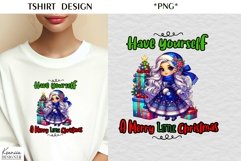 Cartoon Christmas Girl|Funny Christmas Quotes T Shirt Product Image 1