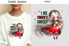 Cartoon Christmas Girl|Funny Christmas Quotes T Shirt Product Image 1