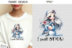Cartoon Christmas Girl|Funny Christmas Quotes T Shirt Product Image 1