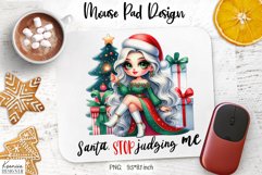 Christmas Funny Quotes|Cute Winter Girl Mouse Pad Design Product Image 1