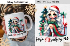 Cute Christmas Girl|Christmas Funny Quotes Mug Sublimation Product Image 1