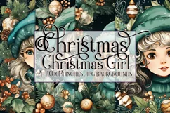Christmas Backgrounds, Christmas Girl, Christmas Card Product Image 1