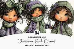 Christmas Girl Clipart Sublimation Product Image 1