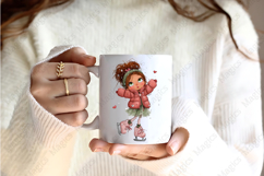 Christmas Girl Clipart | Cute Hand-Drawn Holiday Women Product Image 2