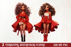 Cute Christmas Little Girl Sublimation Clipart Product Image 1