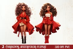 Cute Christmas Little Girl Sublimation Clipart Product Image 1