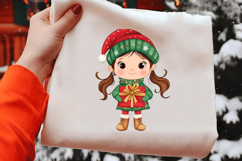 Christmas Girl Gift Box Clipart Product Image 2