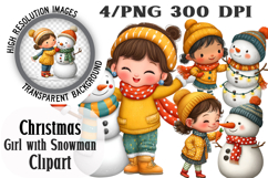 Christmas Girl with Snowman Sublimation Product Image 1