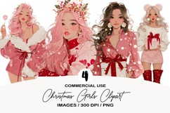 Christmas Girls Clipart Sublimation Product Image 1