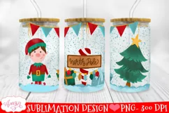 Cute Christmas Elf Can Glass Wrap PNG for Sublimation Product Image 1