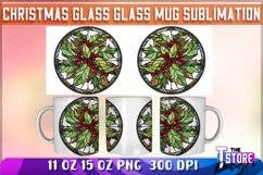 Christmas Glass Mug Sublimation | 11 oz 15 oz Mug Design Product Image 1