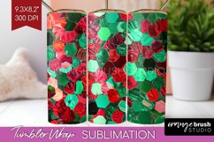 Glitter Christmas Tumbler Wrap - Faux Seqiun Skinny Tumbler Product Image 1