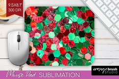 Glitter Christmas Mouse Pad Sublimation - Faux Seqiun PNG Product Image 1