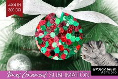 Glitter Christmas Ornament PNG - Faux Seqiun Sublimation Product Image 1