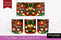 Glitter Christmas Mug Wrap - Faux Seqiun Mug Sublimation Product Image 1