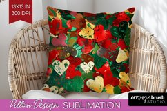 Glitter Christmas Pillow Sublimation - Faux Seqiun Pillow Product Image 1