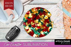 Glitter Christmas Car Coaster PNG - Faux Seqiun Sublimatoin Product Image 1