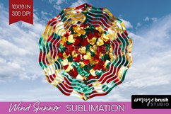 Glitter Christmas Wind Spinner PNG - Faux Seqiun Sublimation Product Image 1