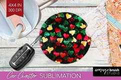 Glitter Christmas Car Coaster PNG - Faux Seqiun Sublimatoin Product Image 1