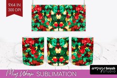 Glitter Christmas Mug Wrap - Faux Seqiun Mug Sublimation Product Image 1