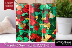 Glitter Christmas Tumbler Wrap - Faux Seqiun Skinny Tumbler Product Image 1