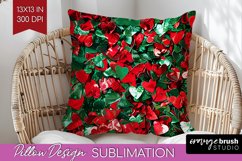Glitter Christmas Pillow Sublimation - Faux Seqiun Pillow Product Image 1