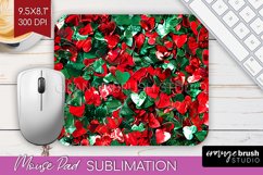 Glitter Christmas Mouse Pad Sublimation - Faux Seqiun PNG Product Image 1