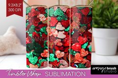 Glitter Christmas Tumbler Wrap - Faux Seqiun Skinny Tumbler Product Image 1