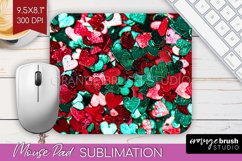 Glitter Christmas Mouse Pad Sublimation - Faux Seqiun PNG Product Image 1