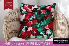 Glitter Christmas Pillow Sublimation - Faux Seqiun Pillow Product Image 1