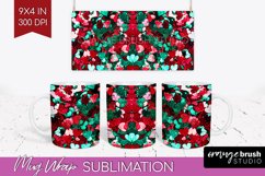 Glitter Christmas Mug Wrap - Faux Seqiun Mug Sublimation Product Image 1