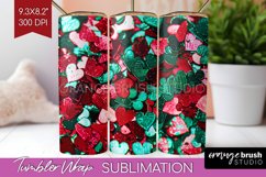 Glitter Christmas Tumbler Wrap - Faux Seqiun Skinny Tumbler Product Image 1