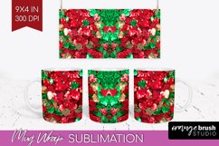 Glitter Christmas Mug Wrap - Faux Seqiun Mug Sublimation Product Image 1