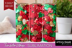 Glitter Christmas Tumbler Wrap - Faux Seqiun Skinny Tumbler Product Image 1
