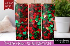 Glitter Christmas Tumbler Wrap - Faux Seqiun Skinny Tumbler Product Image 1