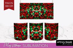 Glitter Christmas Mug Wrap - Faux Seqiun Mug Sublimation Product Image 1