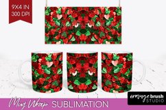 Glitter Christmas Mug Wrap - Faux Seqiun Mug Sublimation Product Image 1