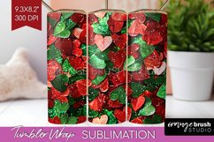 Glitter Christmas Tumbler Wrap - Faux Seqiun Skinny Tumbler Product Image 1