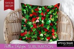 Glitter Christmas Pillow Sublimation - Faux Seqiun Pillow Product Image 1