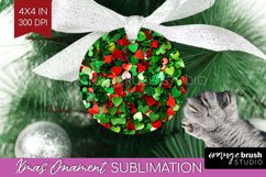 Glitter Christmas Ornament PNG - Faux Seqiun Sublimation Product Image 1