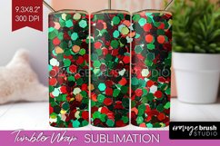 Glitter Christmas Tumbler Wrap - Faux Seqiun Skinny Tumbler Product Image 1