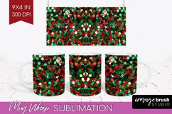 Glitter Christmas Mug Wrap - Faux Seqiun Mug Sublimation Product Image 1